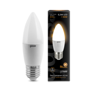 Лампа Gauss LED Candle E27 6.5W 100-240V 2700К 1/10/50