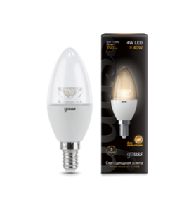 Лампа Gauss LED Candle Crystal Clear E14 4W 2700К 1/10/50