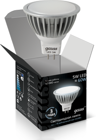 Лампа MR16 5Вт GU5.3 AC220-240В 4100K, LED