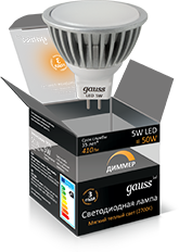 Лампа MR16 5W GU5.3 AC220-240V 2700K диммируемая