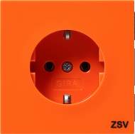 0456119 Розетка с зазем конт с надписью ZSV Розетки и выключатели/Gira/Gira F100 серия оранжевый