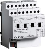 100400 Реле GIRA instabus knx-eib серия KNX/EIB, 4-канальное, с ручным управлением