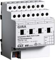 104500 Реле GIRA instabus knx-eib серияKN{/EIB, 4-канальное,с ручным управлением,для емкостной нагрузки, с функцией замера тока