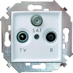 1591466-030 15 Белый Розетка R-TV-SAT одиночная, винт.заж.