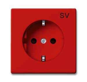 2011-0-6151 BJB Basic 55 Красный Розетка SCHUKO 16А 250В, с маркировкой SV