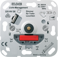 225NVDE Мех Светорегулятор поворотно-нажимной 20-500 Вт/ВА для л/н и обмоточных трансформаторов 