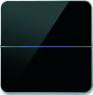 Enzo лицевая панель - двухклавишный - стекло черное арт.203-03