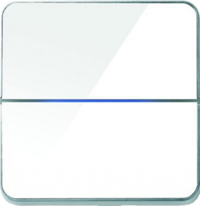 Enzo лицевая панель - двухклавишный - стекло белое арт.203-04
