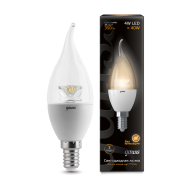 Лампа Gauss LED Candle Tailed Crystal Clear E14 4W 4100K 1/10/50