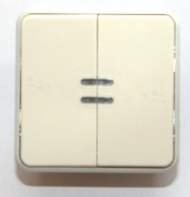 69626 Plexo Белый Мех Переключатель 2-клавишный с подсветкой IP55