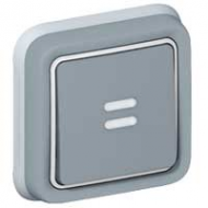 69821 Plexo Серый Выключатель 1-клавишный с/п кнопочный(НО+НЗ- контакт)встраиваемый,в сборе IP55