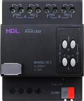 HDL-M/W02.10.1 DIN контроллер моторизованных штор, жалюзи, роллет на 2 канала, 10А