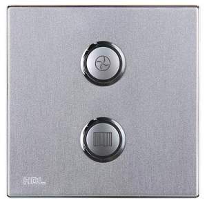 HDL-MP02R.48P 2-клавишная кнопочная Smart панель, LED индикация, европейский стандарт (в сборе с шинным соединителем HDL-MPPI.48)