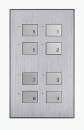 HDL-M/P04.3 8-клавишная панель KNX, Алюминий с серебристыми клавишами, австралийский/US стандарт (без шинного соединителя HDL-M/PCI.2)