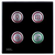 HDL-MP04R.48 4-клавишная кнопочная Smart панель, LED индикация, европейский стандарт (без шинного соединителя HDL-MPPI.48)