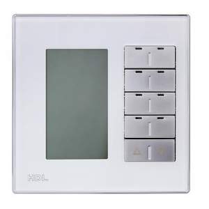 HDL-M/DLP04.1-48 Клавишная настенная панель KNX с экраном DLP, европейский стандарт (без шинного соединителя HDL-M/PCI.1)Сменные рамки и обрамления (Стандартные цвета: Белое/Черное стекло)