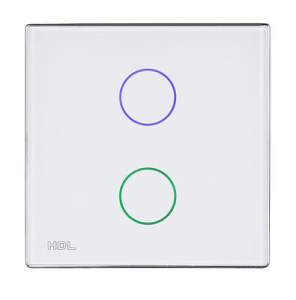 HDL-M/TBP2.1-48  2-клавишная сенсорная Smart панель KNX, LED индикация, европейский стандарт (без шинного соединителя HDL-M/PCI.1)
