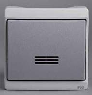 ENN37028 Кнопочный выключатель с подсветкой комб в блок, о/у, серый, в сборе IP55