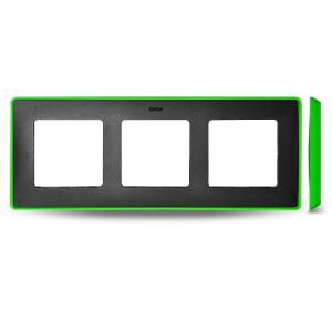 8201630-260 82 Detail Рамка, 3 поста, графит, неоново-зеленое основание