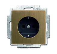 2013-0-5399 (20 EUCBLI-840-500) BJE Династия Античная латунь Розетка 16А 250В, с LED подсветкой