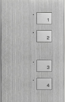 HDL-MP4K.48P 4- клавишная настенная панель KR,  Алюминий с серебристыми клавишами, австралийский/US стандарт (в сборе с шинным соединителем HDL-MPPI(K).48)